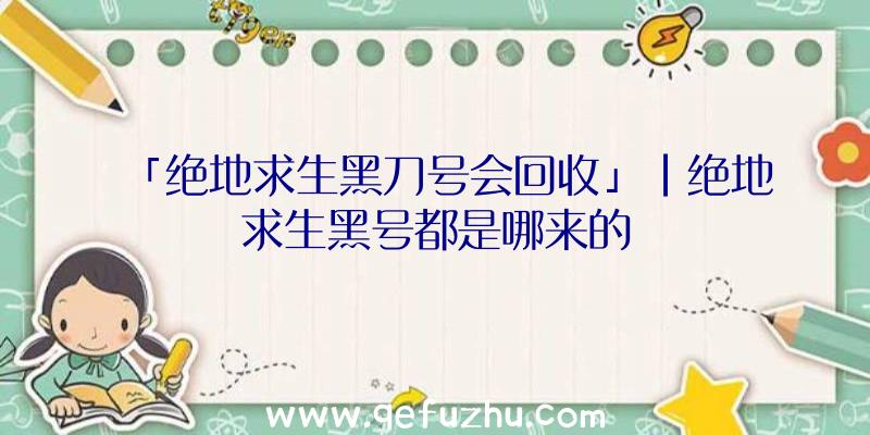 「绝地求生黑刀号会回收」|绝地求生黑号都是哪来的